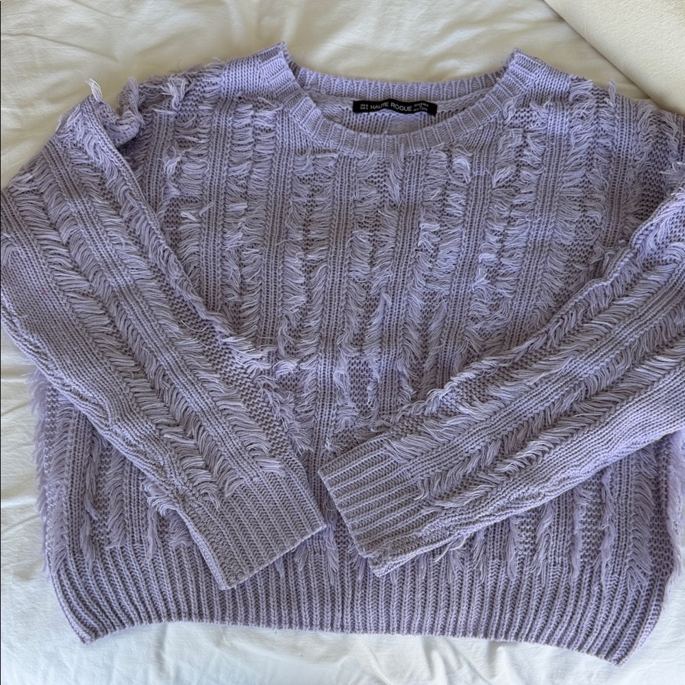 Lilac Textured Knit Cardigan